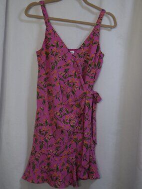 REVOLVE Heartloom Peri Poppy Multicolor Floral Wrap Ruffle Trim Mini Dress Small